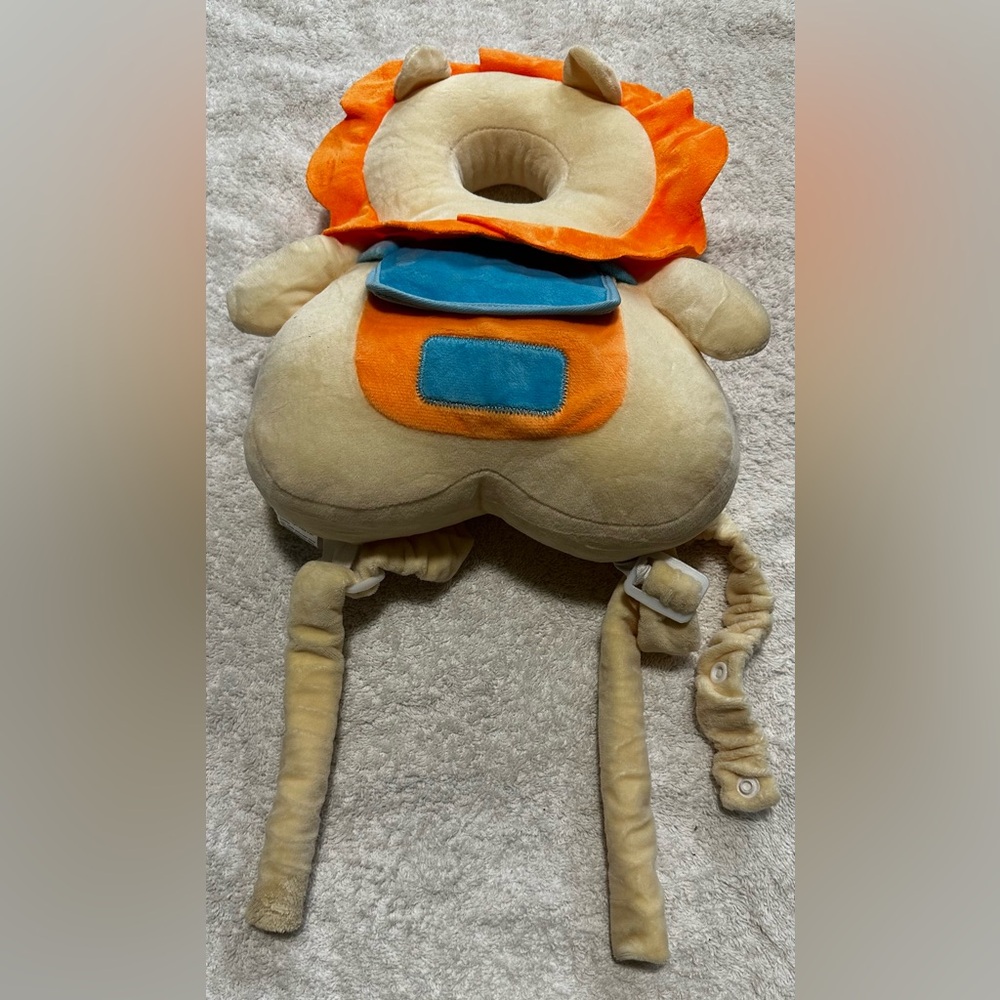 Plush Backpack for Kids - Orange and Blue